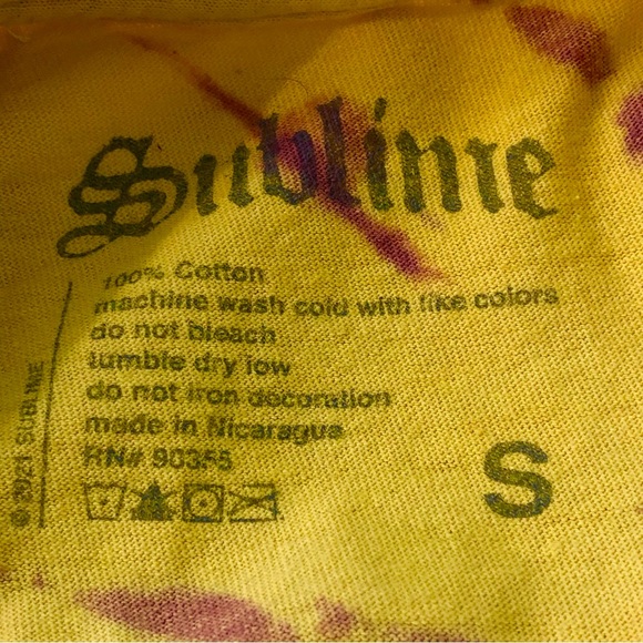 Sublime Short Sleeve Tie-Dye T-Shirt Flaming Sun Mushroom Long Beach Size Small. - Picture 2 of 12